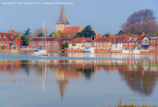 Old Bosham Reflected in Chichester Harbour Picture Board by Pearl Bucknall