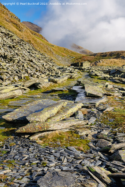 Slate Quarry on Miners Track in Snowdonia Picture Board by Pearl Bucknall
