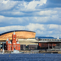 Buy canvas prints of Cardiff Bay Harbourfront by Pearl Bucknall
