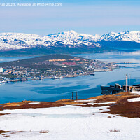 Buy canvas prints of Tromso from Mount Storsteinen Norway by Pearl Bucknall