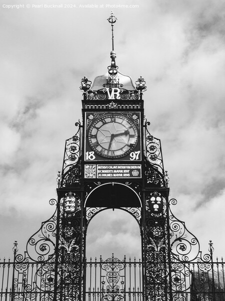Eastgate Clock Chester Cheshire Black and White Picture Board by Pearl Bucknall