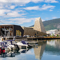Buy canvas prints of Andalsnes Town Harbour in Norway by Pearl Bucknall