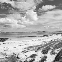Buy canvas prints of North Uist Beach Scotland Landscape black and whit by Pearl Bucknall