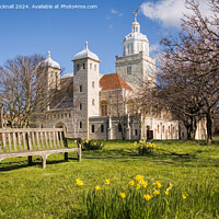 Buy canvas prints of Portsmouth Cathedral Hampshire in Spring by Pearl Bucknall