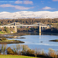 Buy canvas prints of Menai Strait Mountains Anglesey Welsh Coast by Pearl Bucknall
