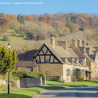 Buy canvas prints of Cotswolds Cottages in Broadway in Autumn by Pearl Bucknall