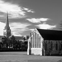 Buy canvas prints of Priory Park Chichester West Sussex Black and White by Pearl Bucknall