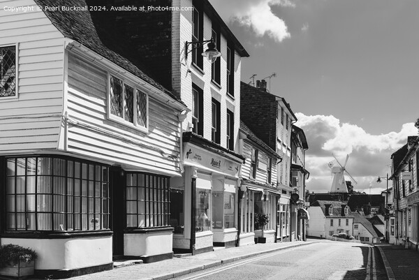 Street Scene in Cranbrook Kent black and white Picture Board by Pearl Bucknall