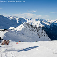 Buy canvas prints of Skiing in Austrian Alps, St Anton, Austria by Pearl Bucknall