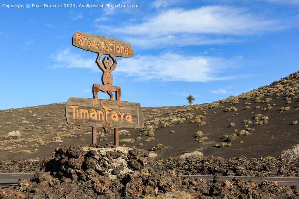 Timanfaya National Park Sign Lanzarote Picture Board by Pearl Bucknall