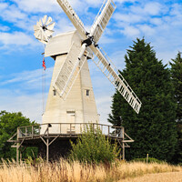 Buy canvas prints of Woodchurch Windmill in Kent Countryside by Pearl Bucknall