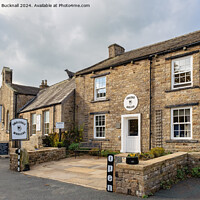 Buy canvas prints of Swaledale Woolens Shop in Muker Yorkshire Dales by Pearl Bucknall