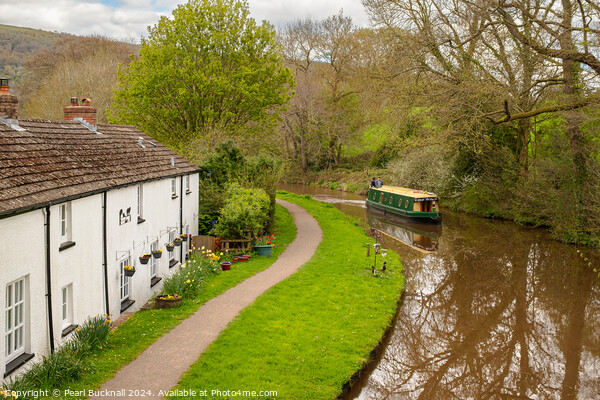 Narrowboat on Monmouthshire and Brecon Canal Picture Board by Pearl Bucknall