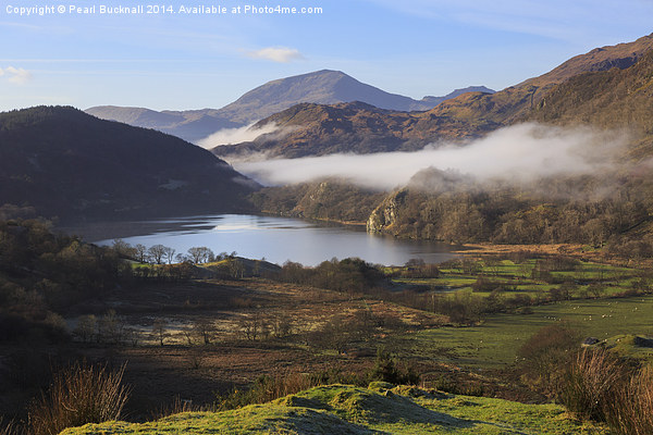 Mist Over Llyn Gwynant in Snowdonia Picture Board by Pearl Bucknall