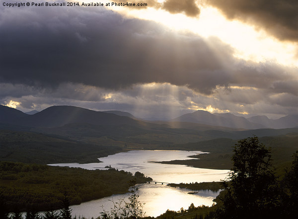 Storm clouds over Loch Garry Picture Board by Pearl Bucknall