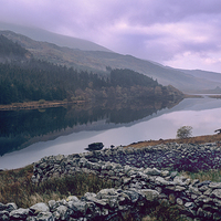Buy canvas prints of Llynnau Mymbyr lakes in Snowdonia by Pearl Bucknall