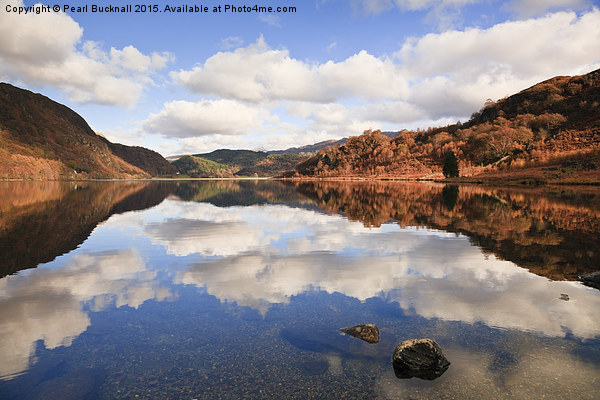 Reflections in Llyn Dinas Lake Snowdonia Picture Board by Pearl Bucknall