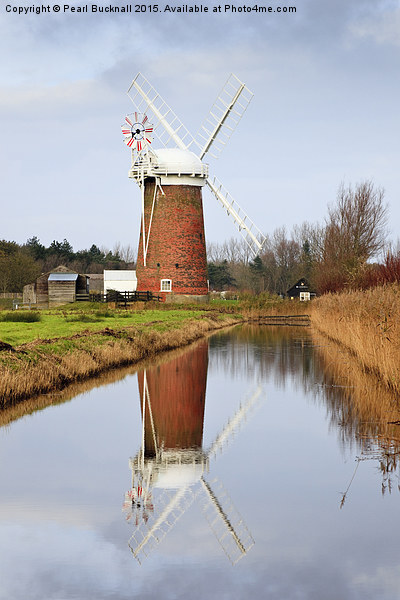 Norfolk Broads Windmill Reflections Horsey Picture Board by Pearl Bucknall