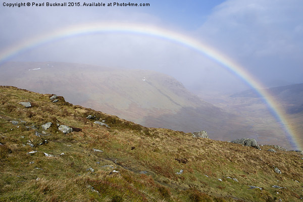 Rainbow over Snowdonia Picture Board by Pearl Bucknall