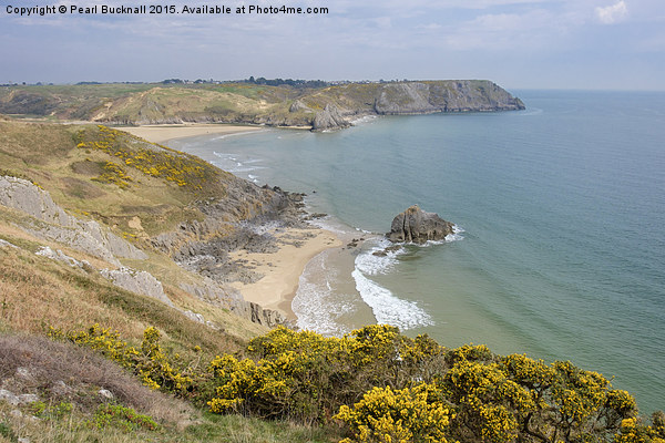 Three Cliffs Bay Gower Picture Board by Pearl Bucknall