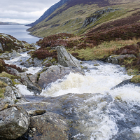 Buy canvas prints of Mountain Stream in Snowdonia by Pearl Bucknall