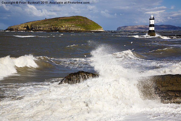Rough Seas at Penmon Point Anglesey Picture Board by Pearl Bucknall