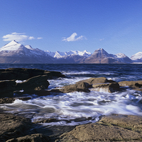Buy canvas prints of Snow-capped Cuillin Hills by Pearl Bucknall