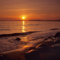 Buy canvas prints of Sunset over Cardigan Bay Wales by Pearl Bucknall