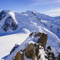 Buy canvas prints of Mont Blanc Massif in Winter Snow by Pearl Bucknall