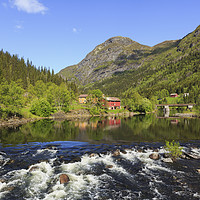 Buy canvas prints of Smorkleppai River, Telemark, Norway by Pearl Bucknall