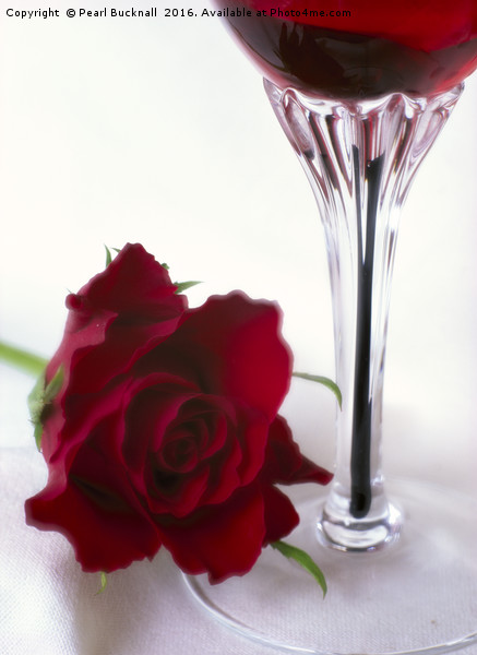 Red Rose and Wine Valentine Concept Picture Board by Pearl Bucknall