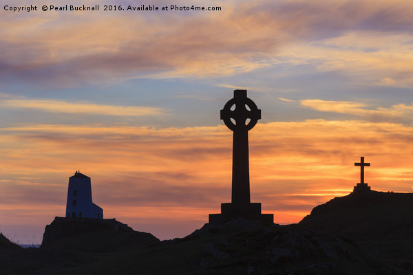 Llanddwyn Island Sunset Silhouette on Anglesey Picture Board by Pearl Bucknall