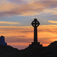 Buy canvas prints of Llanddwyn Island Sunset Silhouette on Anglesey by Pearl Bucknall