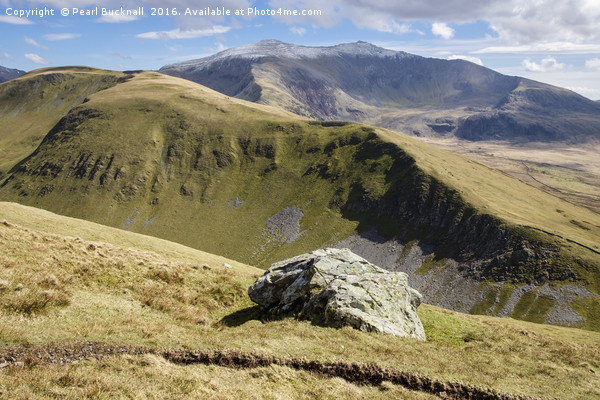 Snowdon mountain range in Snowdonia Wales Picture Board by Pearl Bucknall