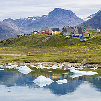 Buy canvas prints of Summer in Narsaq Greenland by Pearl Bucknall
