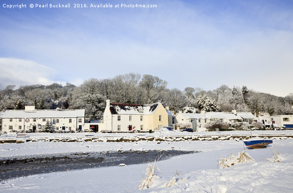 Snow in Red Wharf Bay Harbour Picture Board by Pearl Bucknall