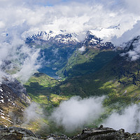 Buy canvas prints of Geiranger Fjord through Clouds by Pearl Bucknall