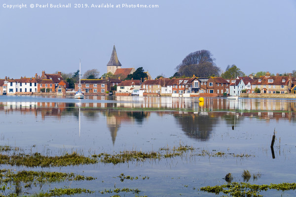 Picturesque Bosham Village Reflected Picture Board by Pearl Bucknall