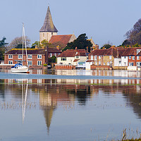 Buy canvas prints of Old Bosham Reflected in Chichester Harbour by Pearl Bucknall