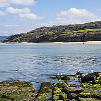 Buy canvas prints of Benllech Bay and Beach Anglesey by Pearl Bucknall