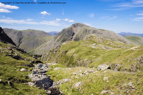 Piers Gill and Great Gable Lake District Picture Board by Pearl Bucknall