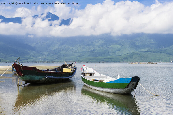 Boats on Lap An Lagoon Vietnam Picture Board by Pearl Bucknall