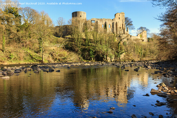 Barnard Castle and River Tees Picture Board by Pearl Bucknall