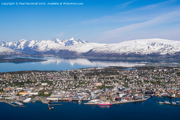 Tromso and Mountains in Norway Picture Board by Pearl Bucknall