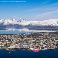 Buy canvas prints of Tromso and Mountains in Norway by Pearl Bucknall