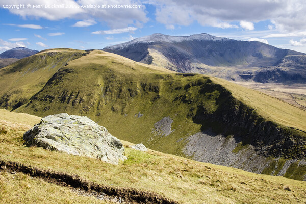 Scenic Snowdon beyond Moel Cynghorion Picture Board by Pearl Bucknall