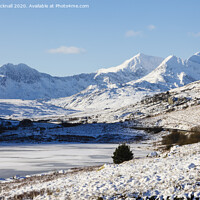 Buy canvas prints of Snowy Snowdon Horseshoe in Snowdonia by Pearl Bucknall