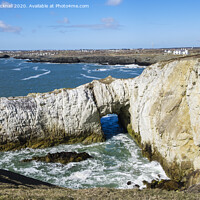 Buy canvas prints of White Arch at Rhoscolyn Anglesey by Pearl Bucknall