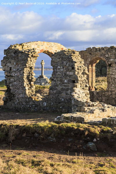 St Dwynwen's Church Llanddwyn Island Anglesey Picture Board by Pearl Bucknall