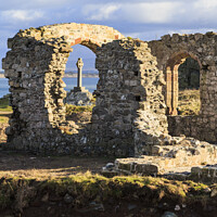 Buy canvas prints of St Dwynwen's Church Llanddwyn Island Anglesey by Pearl Bucknall